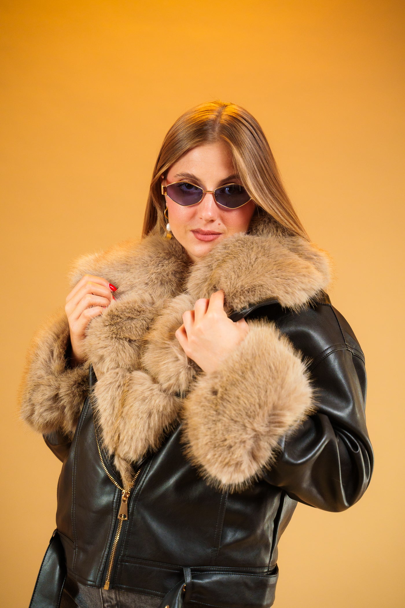 Teddy Faux Leather Jacket