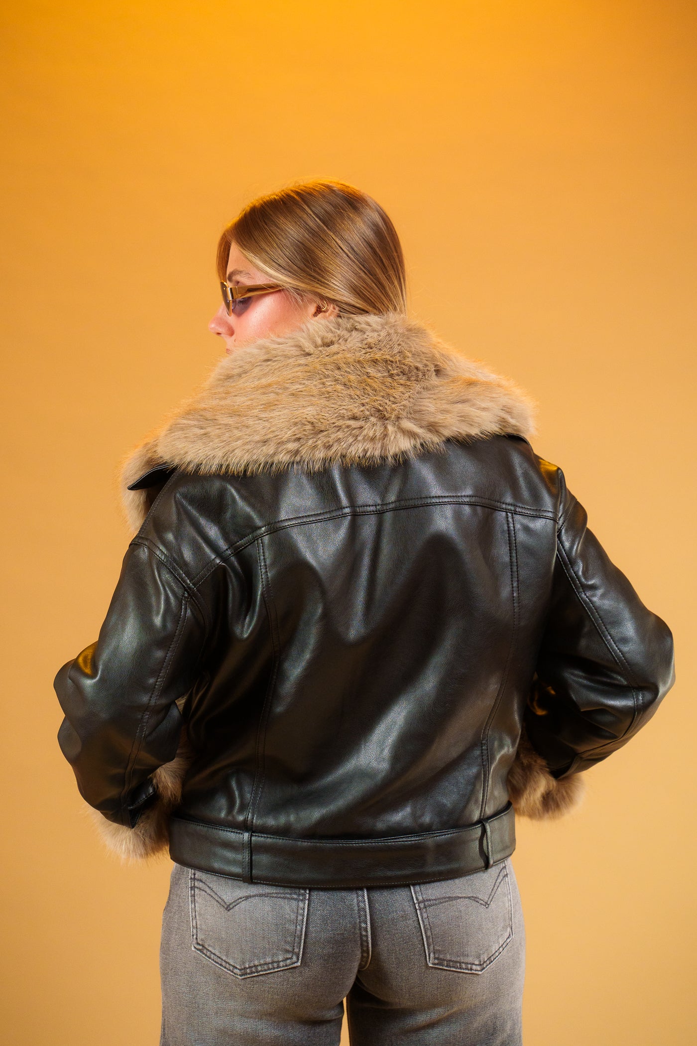 Teddy Faux Leather Jacket