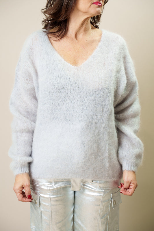 Maglione 80% Mohair Scollo V