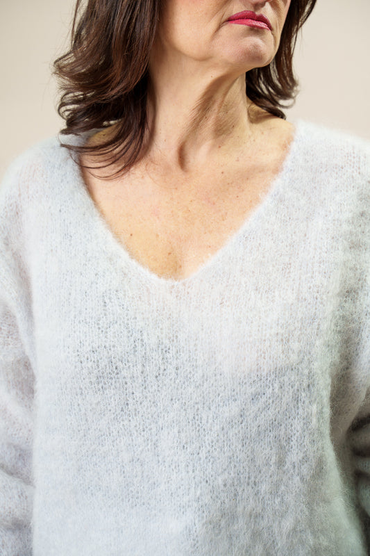 Maglione 80% Mohair Scollo V