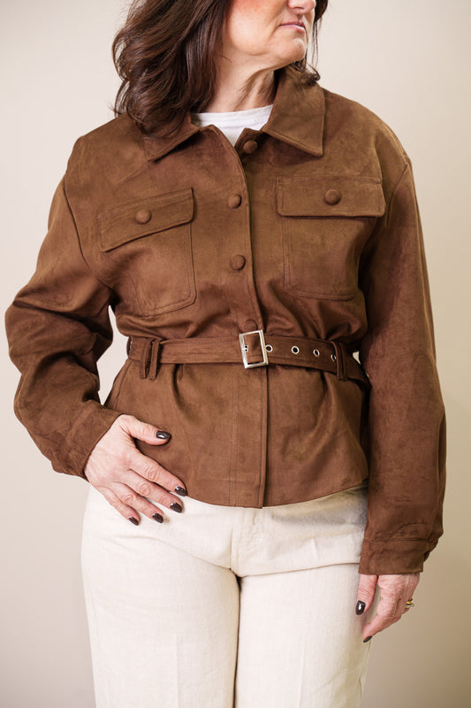 Giacca Sahariana Scamosciata