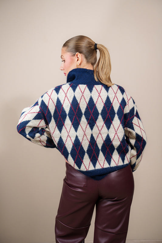 Polo in Maglia a Quadri