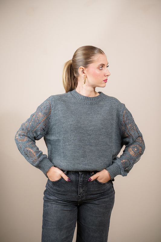Maglione con Maniche in Pizzo Susy Mix
