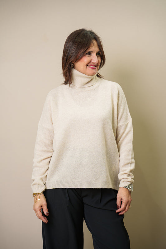 Maglione 100% Lana Merino - Collo Alto