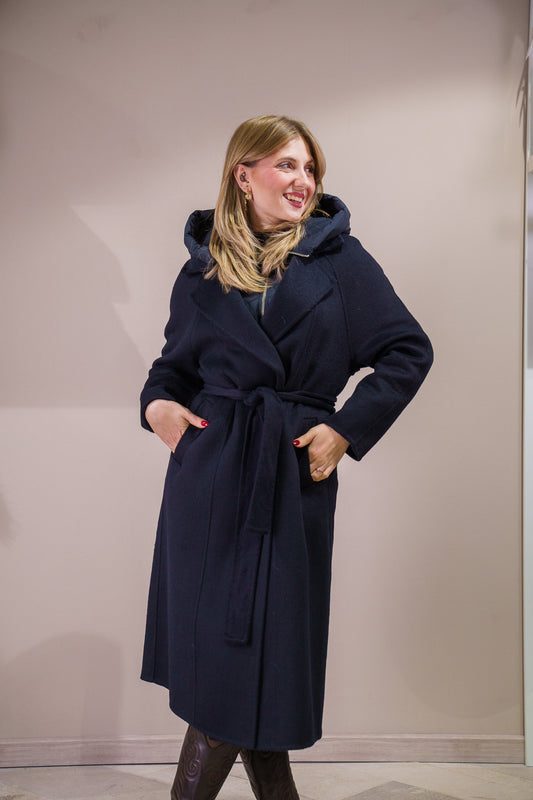 Cappotto 50% Lana con Cappuccio