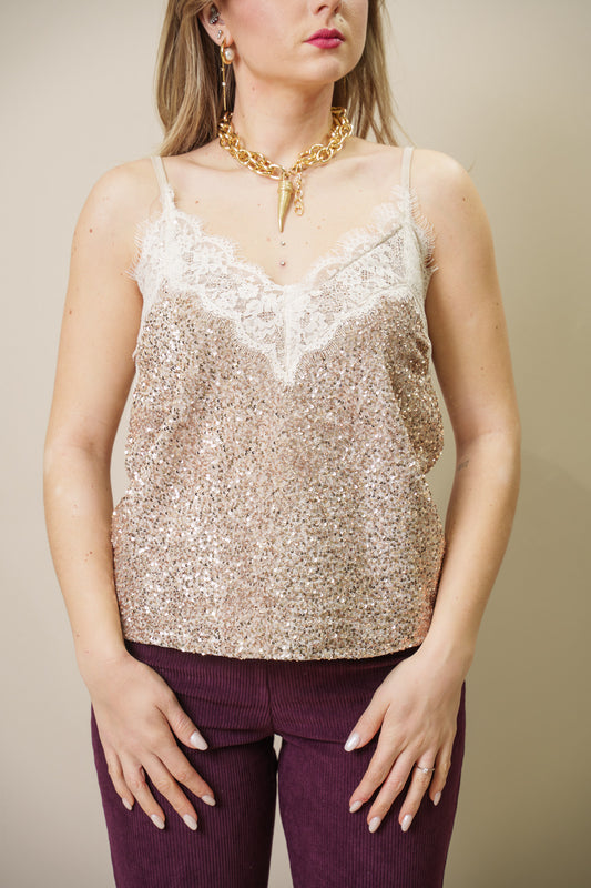 Top Pizzo/Paillettes - Susy Mix